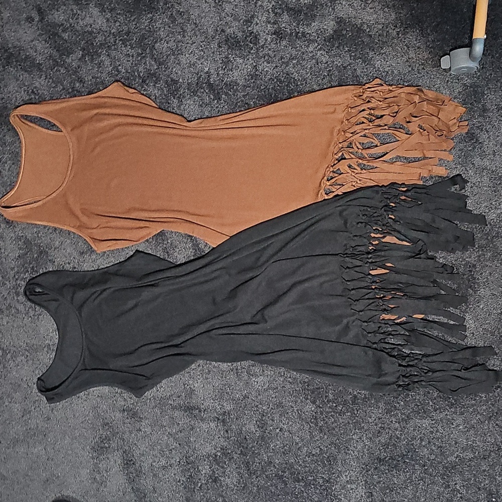 Black And Brown Fringe Dress Bundle